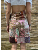 Vintage printed wrap skirt mini