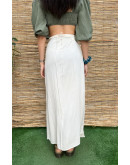 Vintage white wrap skirt maxi 