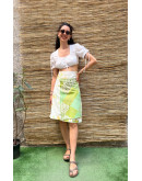 Vintage printed wrap skirt mini