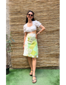 Vintage printed wrap skirt mini