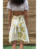 Vintage printed wrap skirt mini