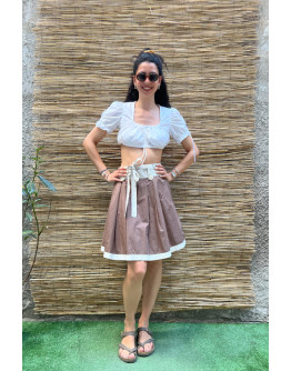 Vintage brown skirt mini L-XL