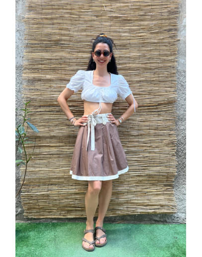 Vintage brown skirt mini L-XL