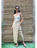 Vintage λινή wrap φούστα maxi M