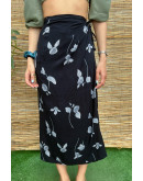 Vintage floral wrap skirt midi 
