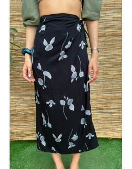 Vintage floral wrap skirt midi 