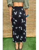 Vintage floral wrap skirt midi 