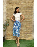 Vintage printed wrap skirt midi