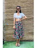 Vintage floral skirt midi S