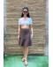 Vintage linen skirt midi S