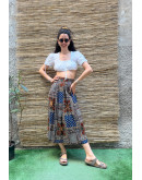 Vintage printed skirt maxi XL