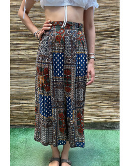 Vintage εμπριμέ φούστα maxi XL