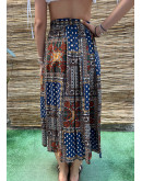 Vintage printed skirt maxi XL