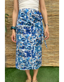 Vintage printed wrap skirt midi