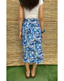 Vintage printed wrap skirt midi
