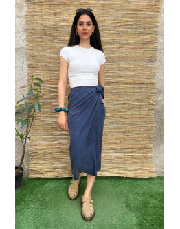 Vintage silk wrap skirt midi 