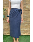 Vintage silk wrap skirt midi 