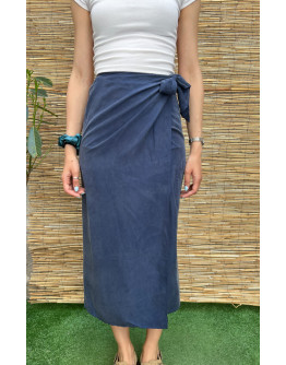 Vintage silk wrap skirt midi 