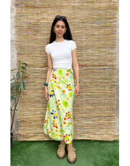 Vintage floral wrap skirt maxi