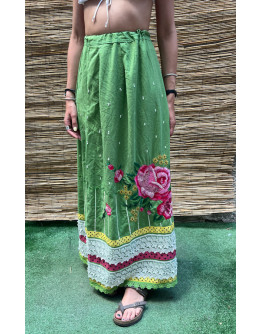 Vintage φούστα με κεντημένες λεπτομέρειες maxi XXL