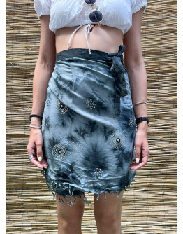 Vintage εμπριμέ wrap φούστα mini 