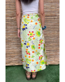 Vintage floral wrap skirt maxi