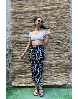 Vintage εμπριμέ wrap φούστα maxi M