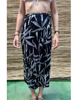 Vintage εμπριμέ wrap φούστα maxi M