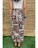 Vintage printed wrap skirt maxi