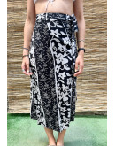 Vintage printed wrap skirt midi