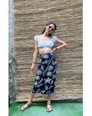 Vintage εμπριμέ wrap φούστα maxi 