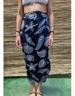 Vintage εμπριμέ wrap φούστα maxi 