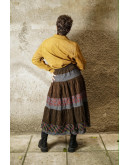 Vintage printed corduroy skirt L-XL