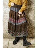 Vintage printed corduroy skirt L-XL