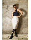 Vintage δερμάτινη φούστα L