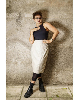 Vintage δερμάτινη φούστα L