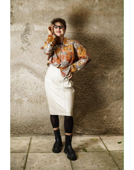 Vintage δερμάτινη φούστα L