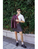Vintage μάλλινη πλισέ φούστα S