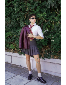 Vintage μάλλινη πλισέ φούστα S