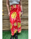 Vintage εμπριμέ wrap φούστα maxi