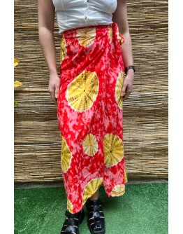 Vintage εμπριμέ wrap φούστα maxi