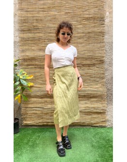 Vintage ριγέ wrap midi φούστα 