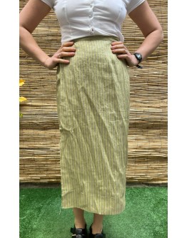 Vintage ριγέ wrap midi φούστα 