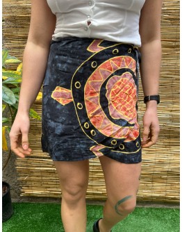 Vintage εμπριμέ wrap φούστα mini