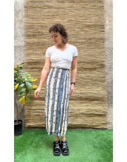 Vintage εμπριμέ wrap φούστα maxi