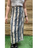 Vintage εμπριμέ wrap φούστα maxi