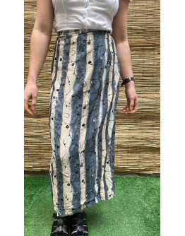 Vintage εμπριμέ wrap φούστα maxi