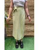 Vintage καρό wrap φούστα midi 