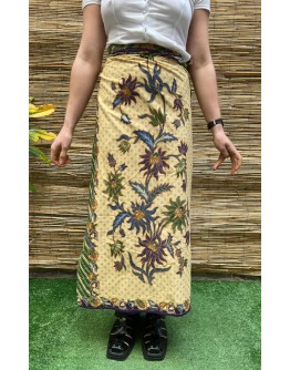 Vintage εμπριμέ wrap φούστα maxi