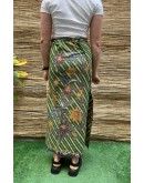 Vintage εμπριμέ wrap φούστα maxi